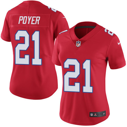 Nike Bills #21 Jordan Poyer Red Women's Stitched NFL Limited Rush Jersey - Click Image to Close